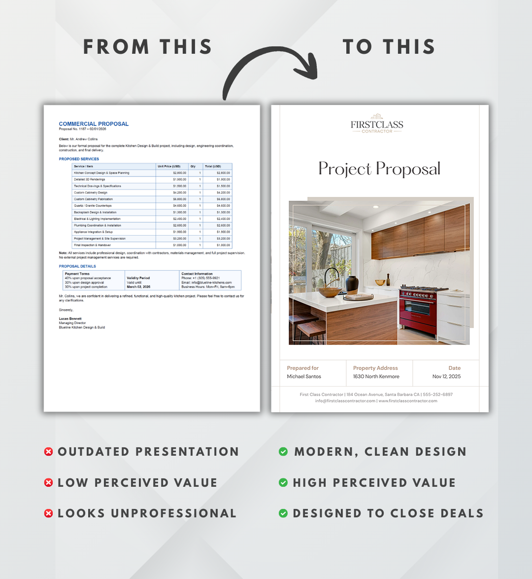 Before and After Proposal Comparison